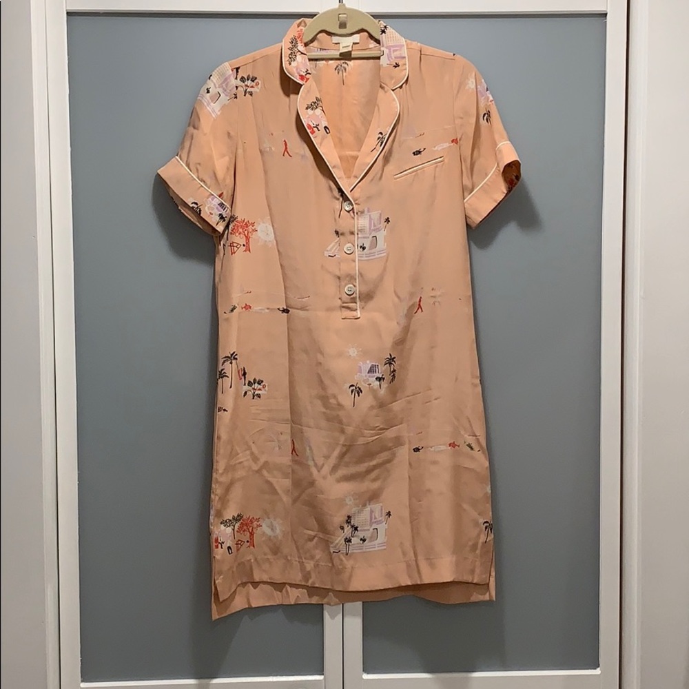JCrew silk pajama style dress